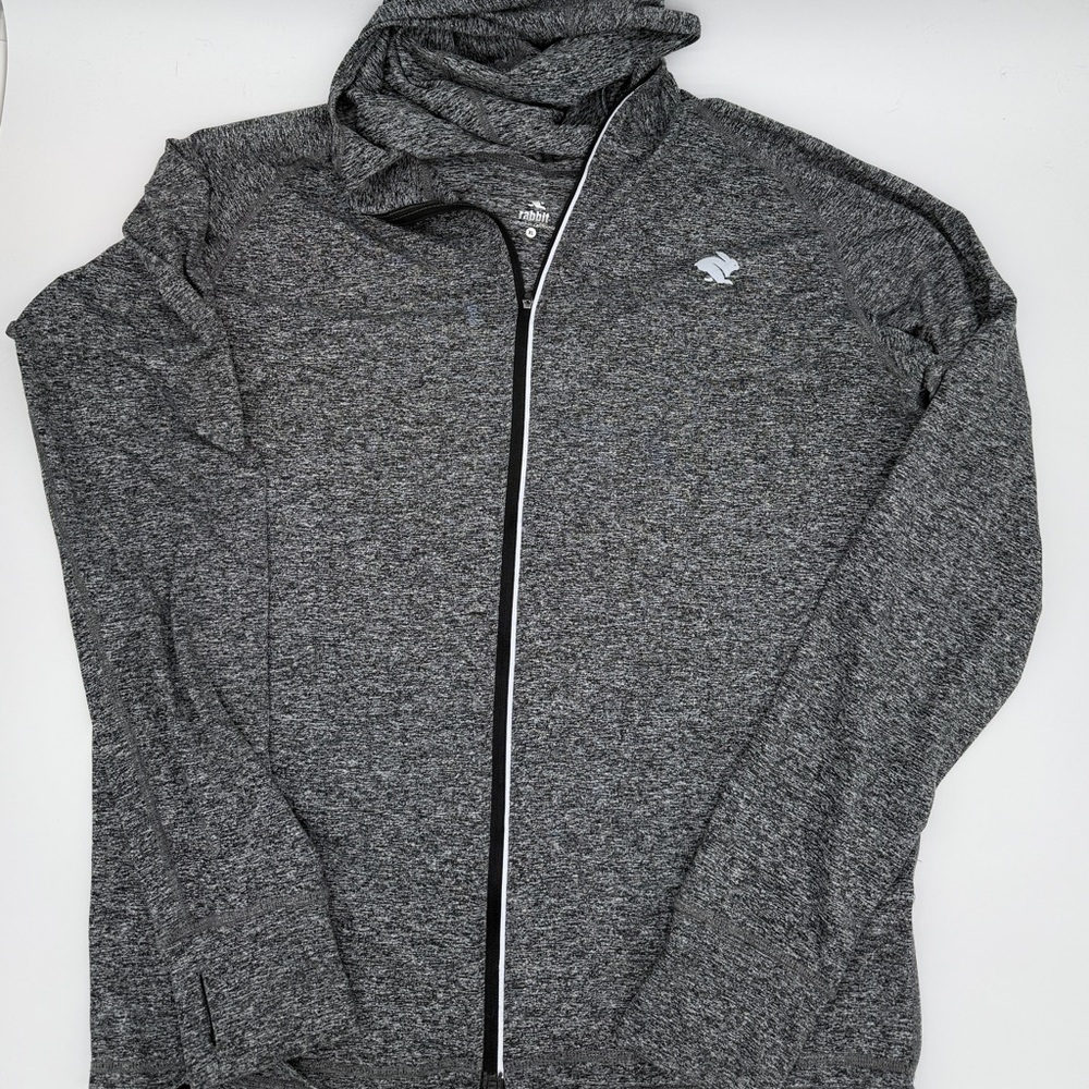 Rabbit Full-Zip Black Heathered Jacket Mens Size XL Athleisure Activewear Zip Up